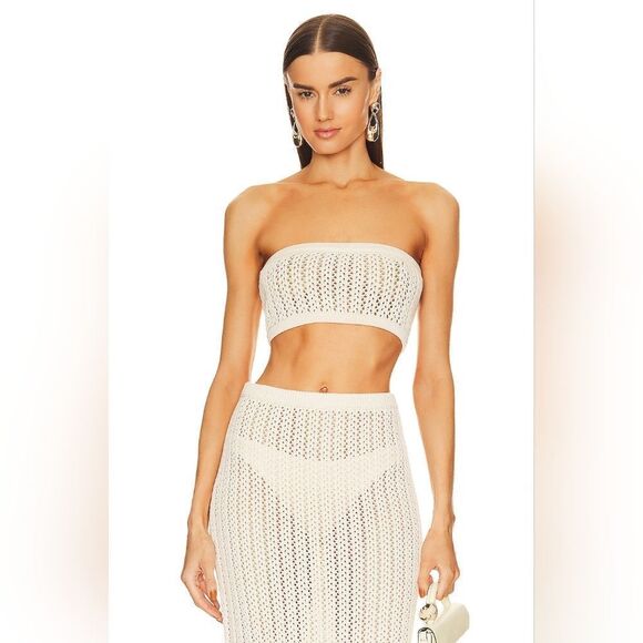 BUNDLE SET Misa Tia Bandeau Top W/ Matching Layla Skirt In Chartreuse LARGE - Picture 11 of 16